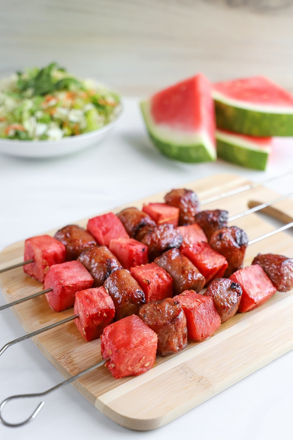 Grilled Watermelon and Italian Sausage Kabobs Grilled Watermelon and Italian Sausage Kabobs
