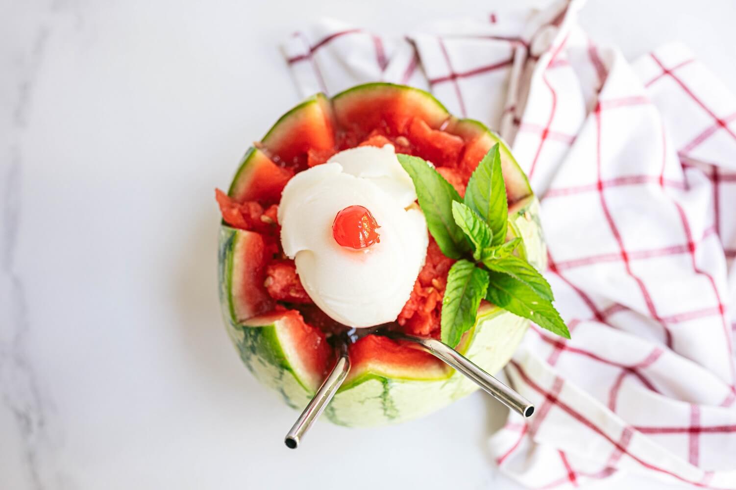 Float it with ginger ale, sorbet, and a cherry Float it with ginger ale, sorbet, and a cherry