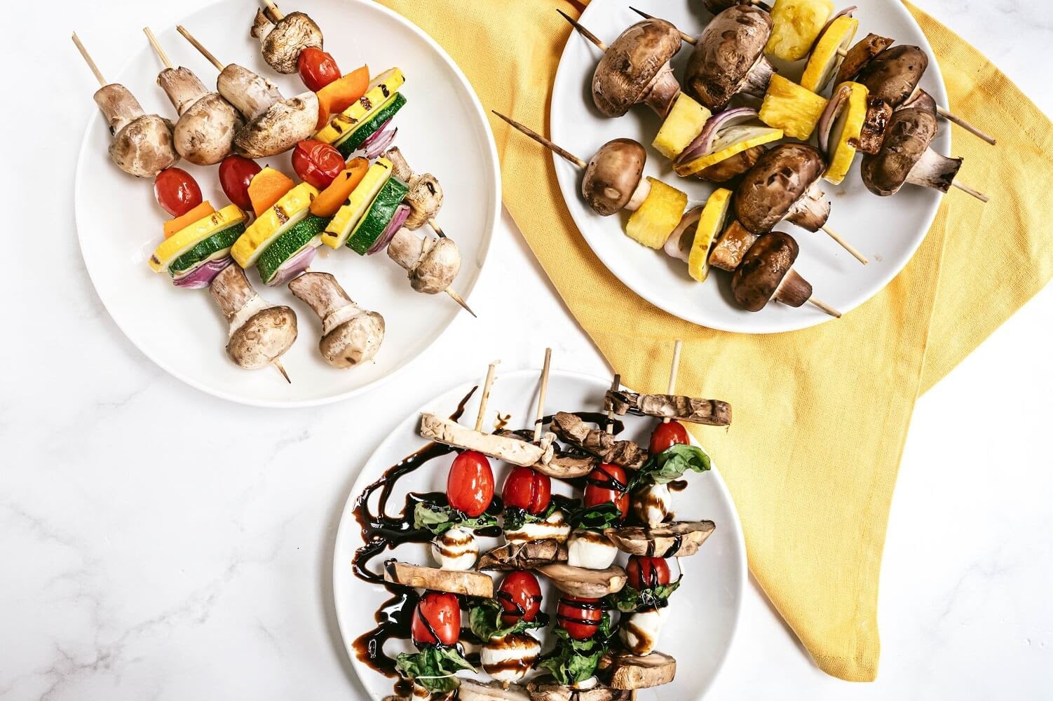 Grilled Watermelon and Italian Sausage Kabobs Mushroom Kebabs Featured Image
