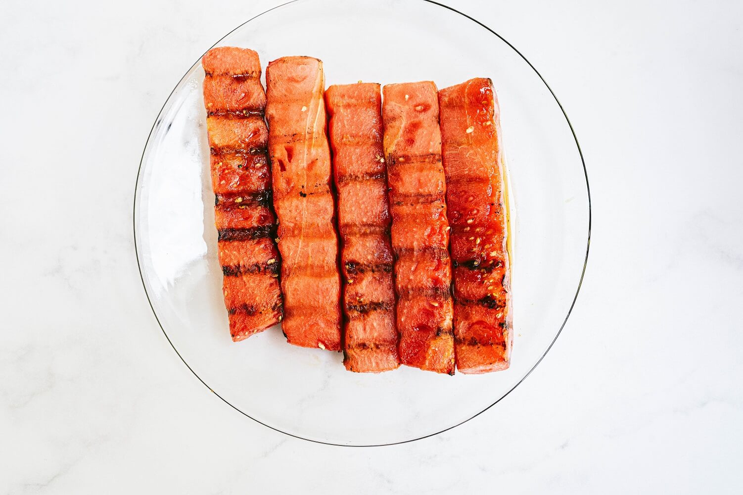 Cut the watermelon into cubes... Cut the watermelon into cubes...