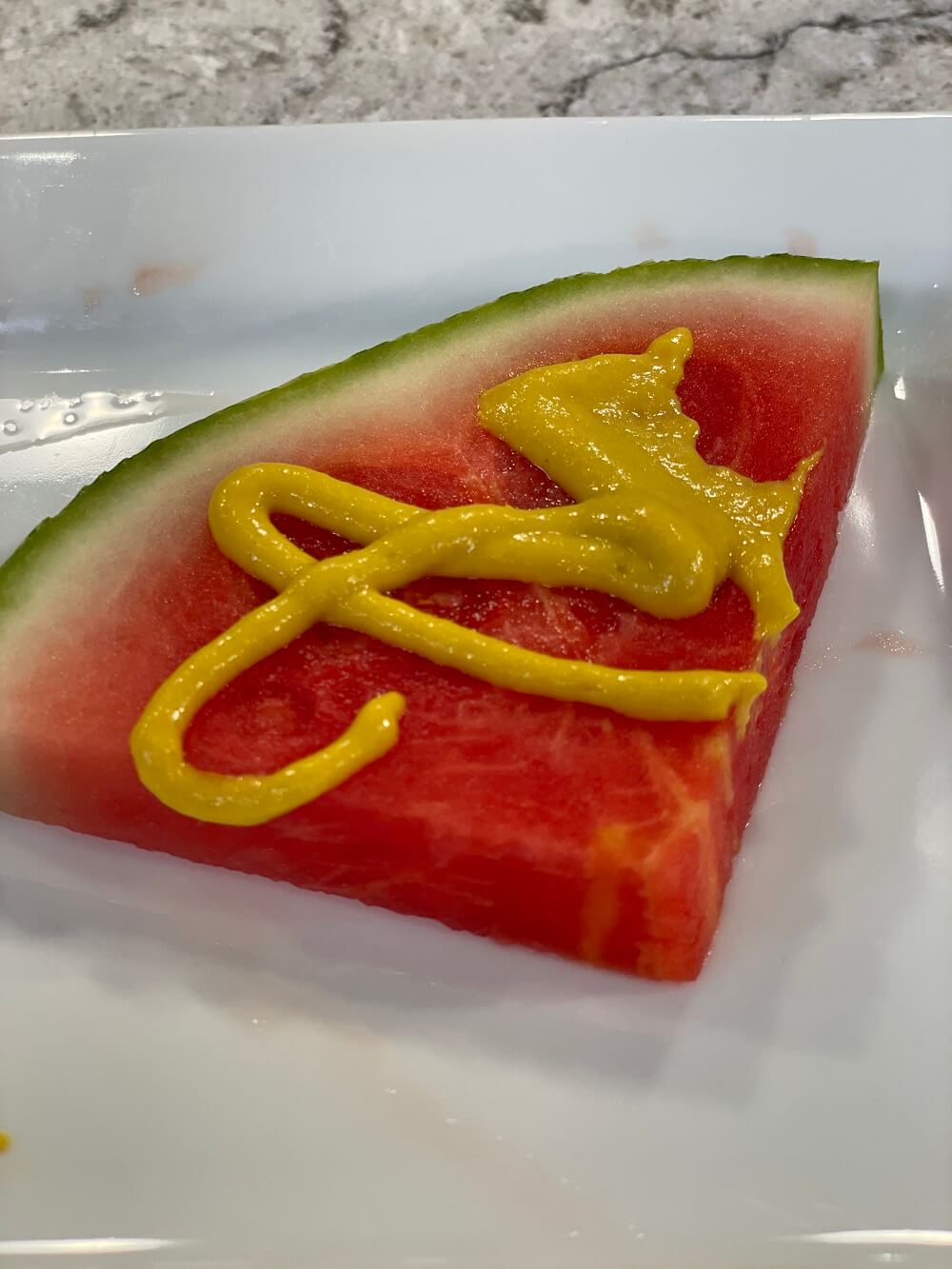 Mustard? On watermelon?! Mustard? On watermelon?!