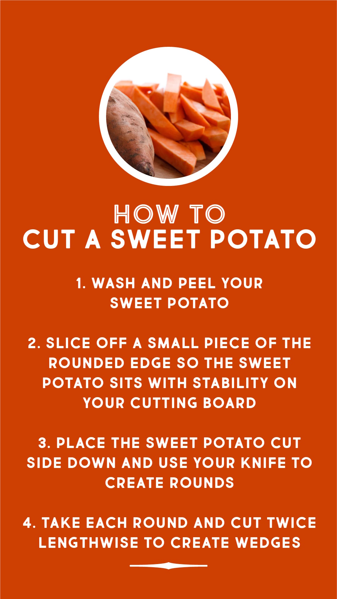 How to cut a sweet potato How to cut a sweet potato