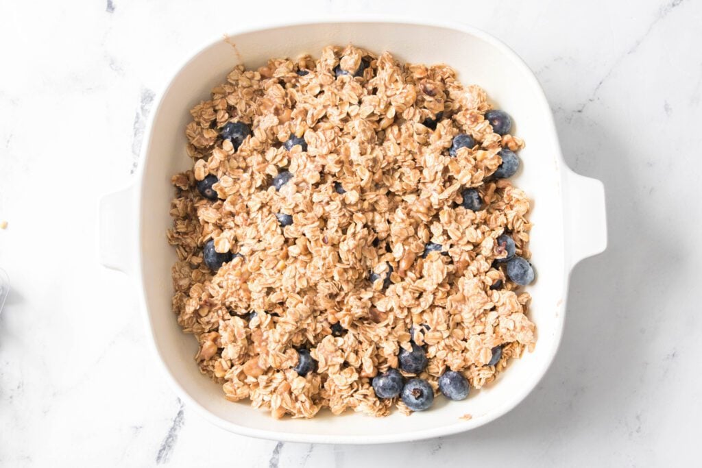 Blueberry Baked Oatmeal 2nd layer of Blueberry Baked Oatmeal
