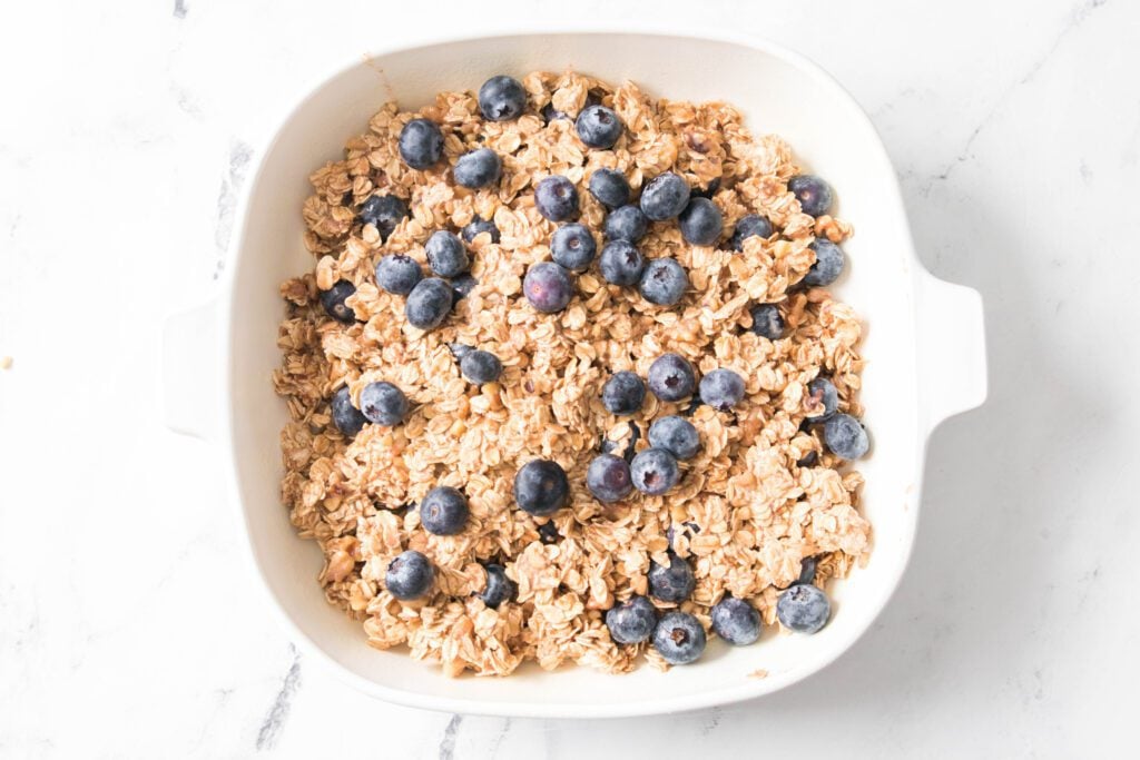Blueberry Baked Oatmeal blueberries on top