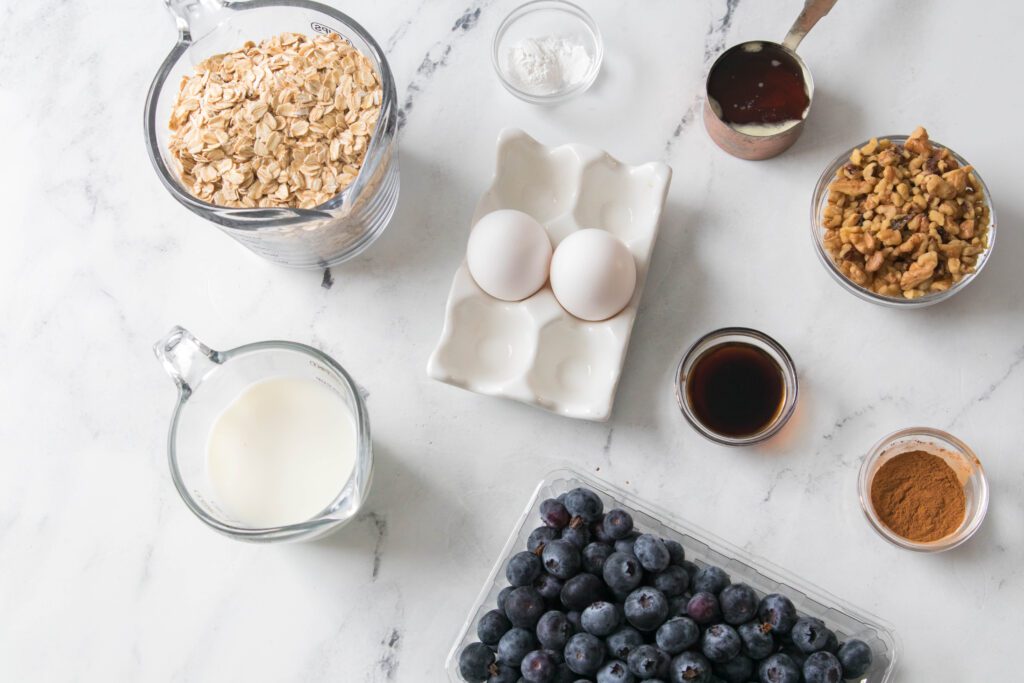 Blueberry Baked Oatmeal ingredients