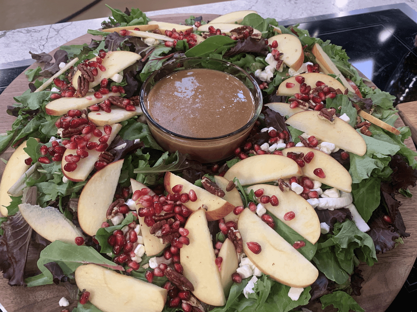 A festive and flavorful wreath salad A festive and flavorful wreath salad
