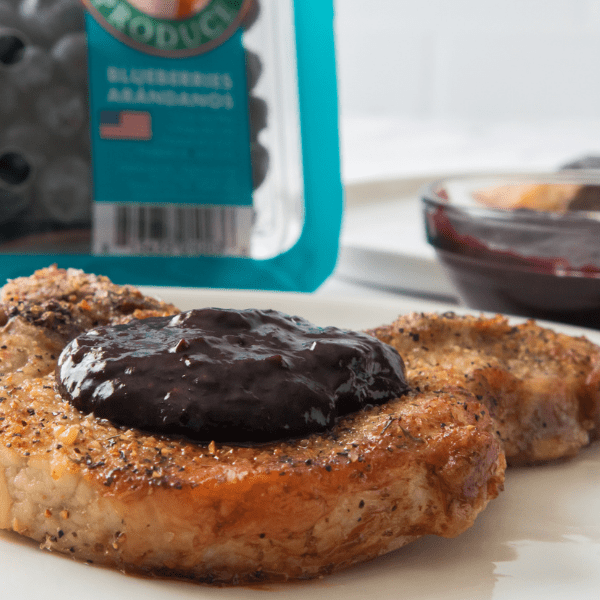 Blueberry BBQ Sauce on Pork Chop