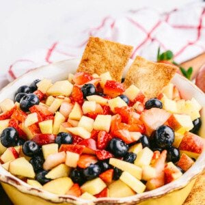 apple berry fruit salsa in a bowl