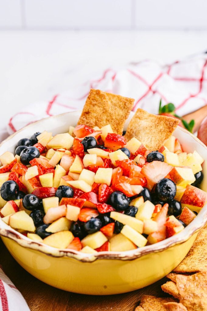 apple berry fruit salsa in a bowl