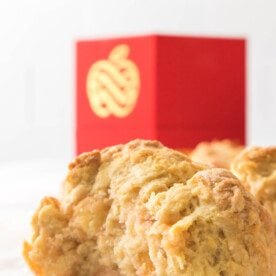apple biscuits with apples in the back