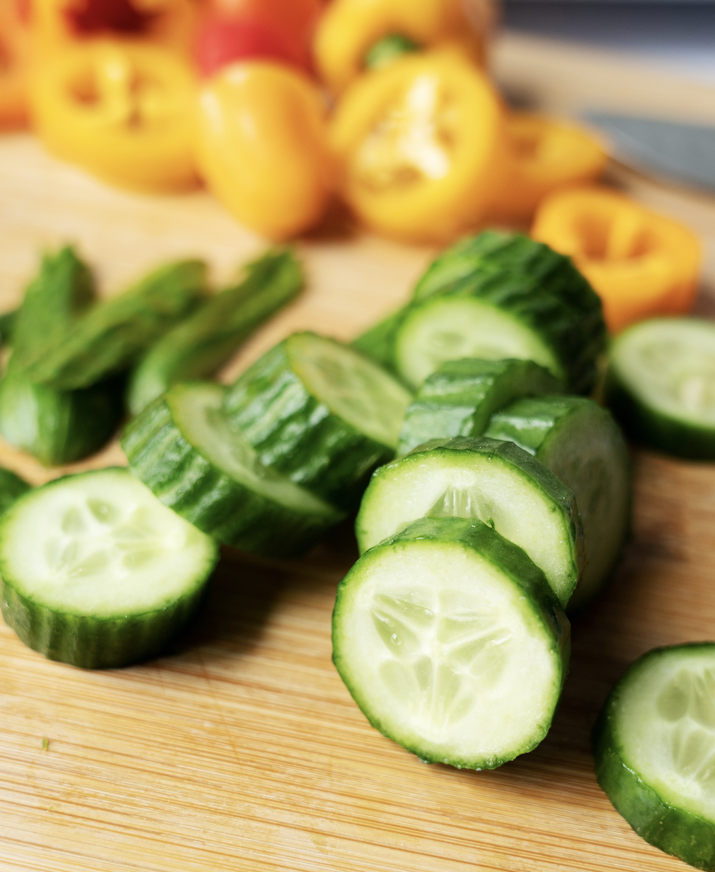 Sliced cucumber rounds