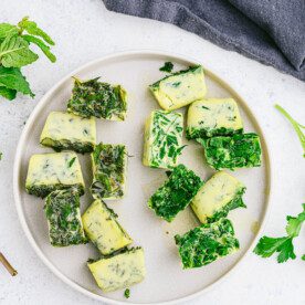 freezing herbs in solid blocks using oil