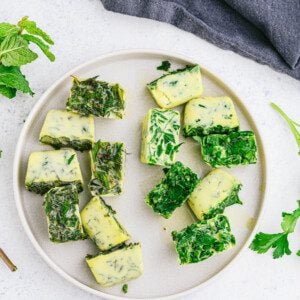 freezing herbs in solid blocks using oil