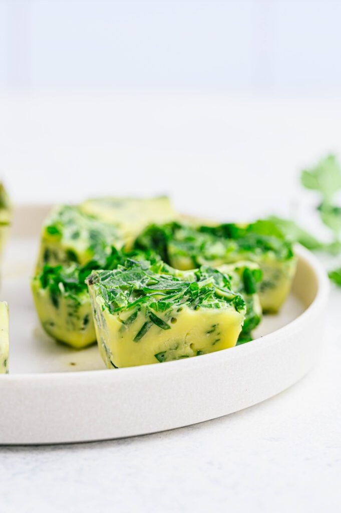 frozen herbs in oil