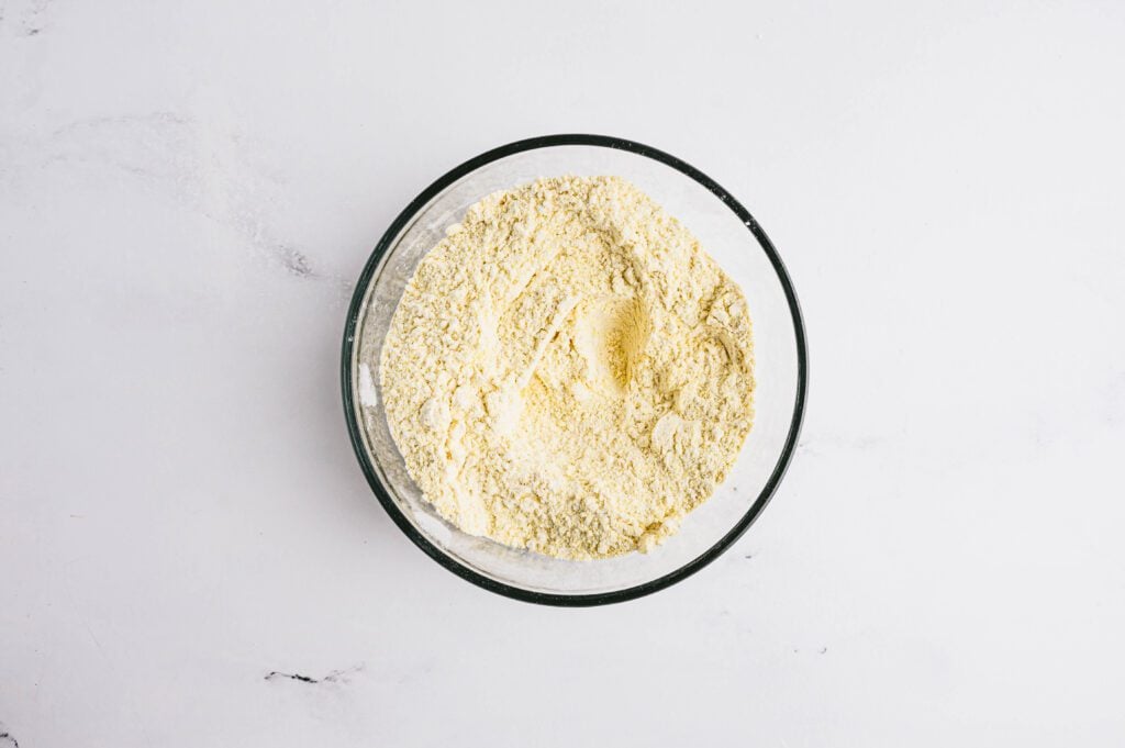 bowl mix of flour and cornmeal