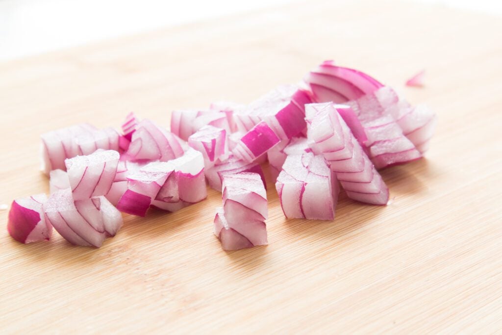 medium diced red onion