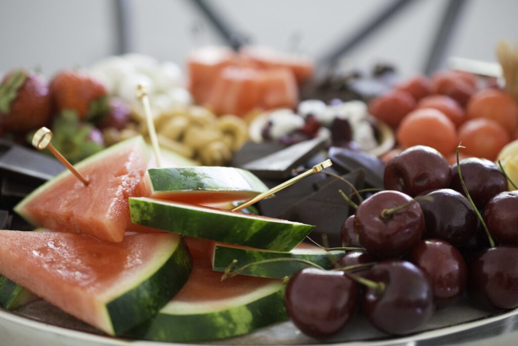 side view of a charcuterie board