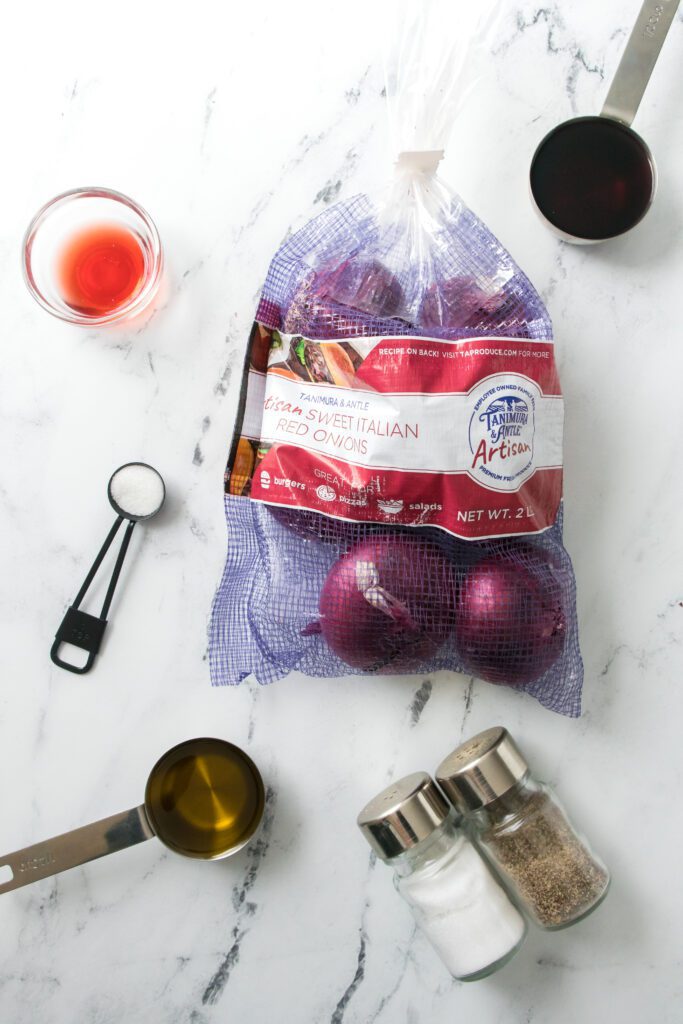 Ingredients for red onion marmalade