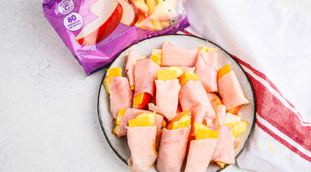 Apple Cheese Wraps on a plate