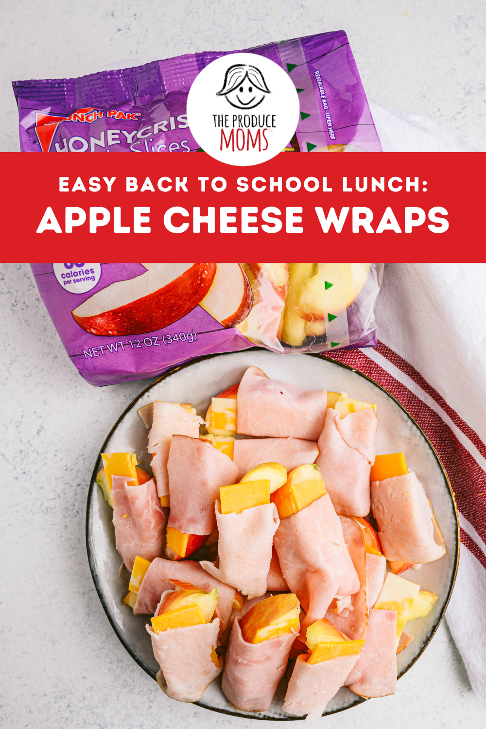 Apple cheese wraps made with Crunch Pak apples