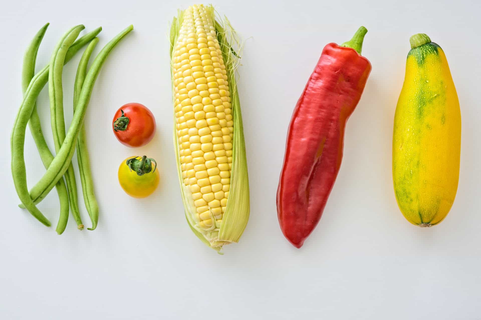 the flat lay of vegetablesย