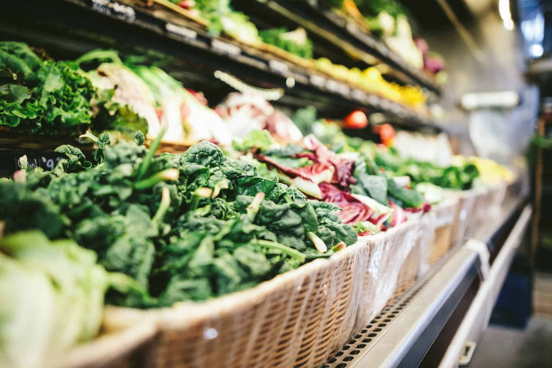 Veggie aisle at grocery store