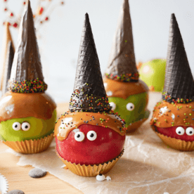 Halloween apples that look like witches