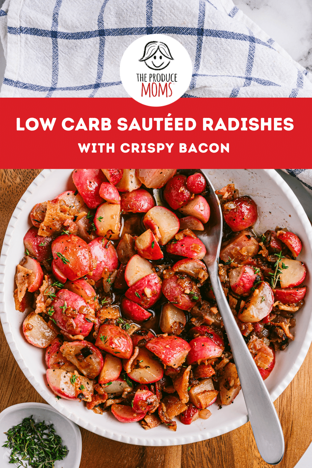 Pinterest Pin: Sauteed Radish and Bacon Pin