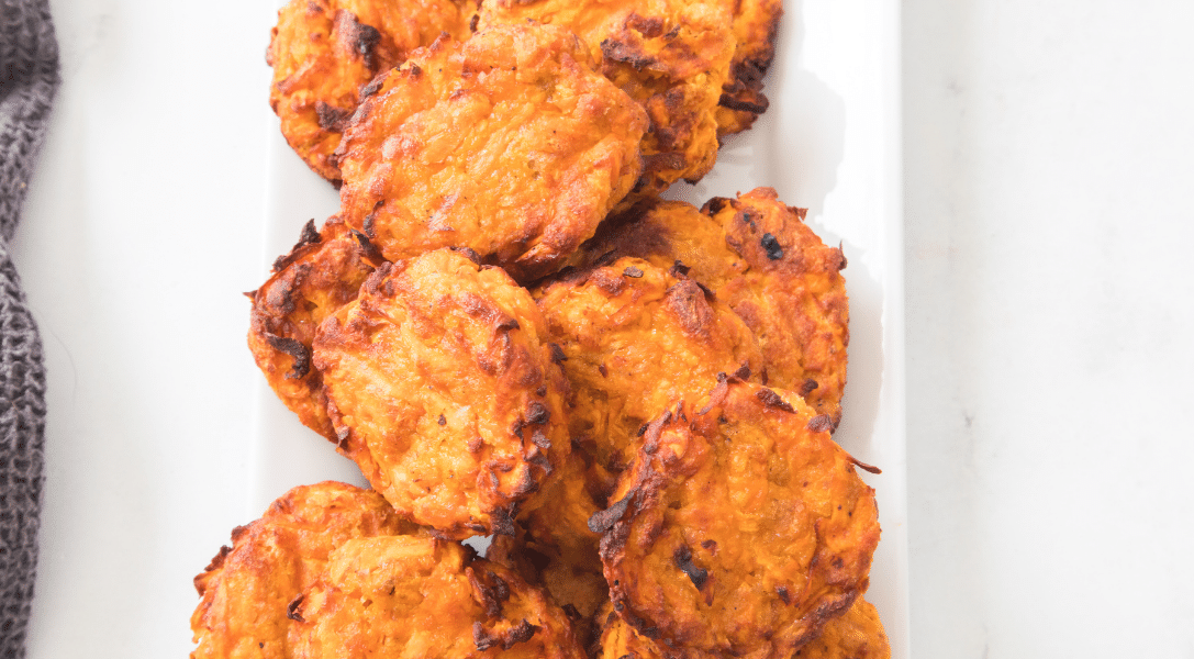 Sweet potato latkes on a plate