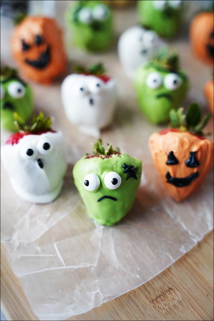 close up of frankenstein strawberry