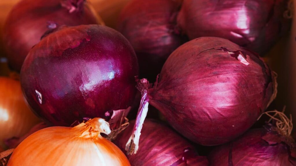 Red onions are delicious in august