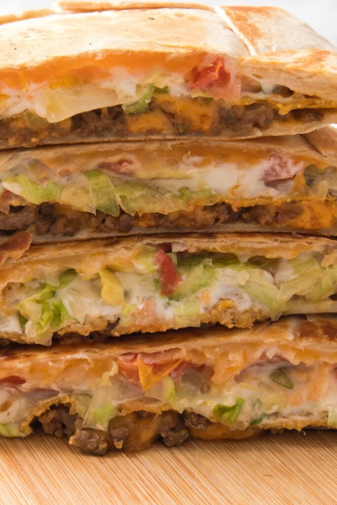 close up shot of crunchwrap supreme