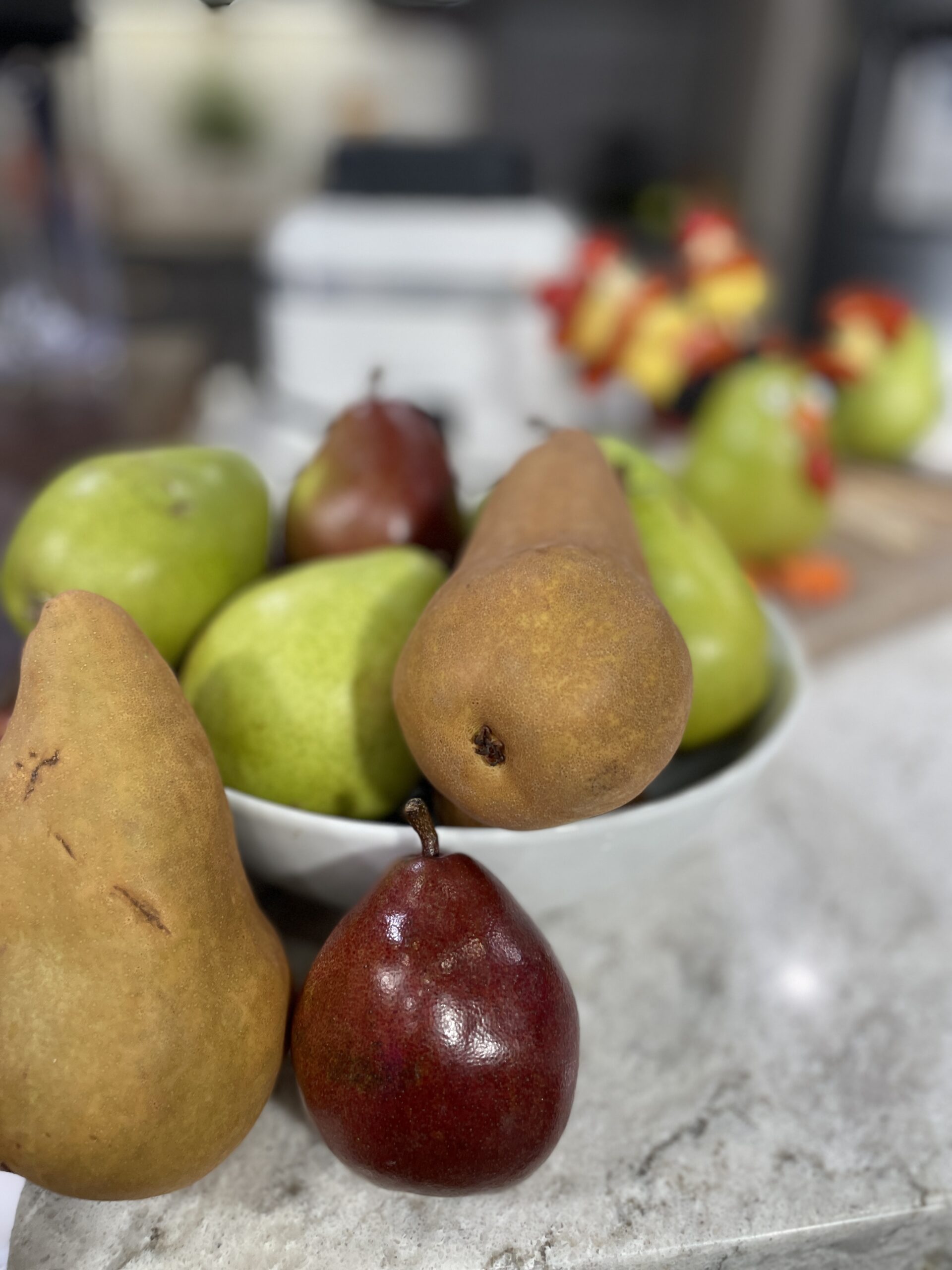 pear centerpiece Pears for Thanksgiving
