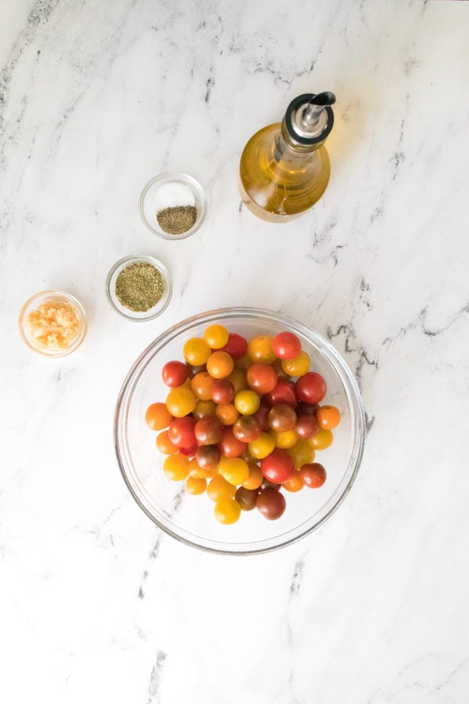 ingredients for roasted cherry tomatoes