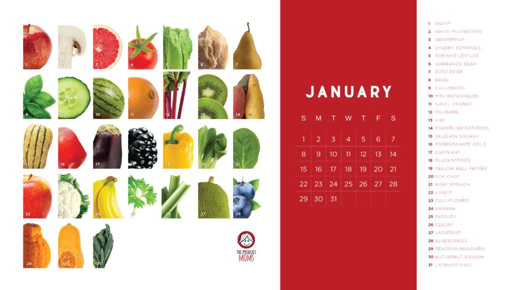 January 2023 Produce Challenge Calendar