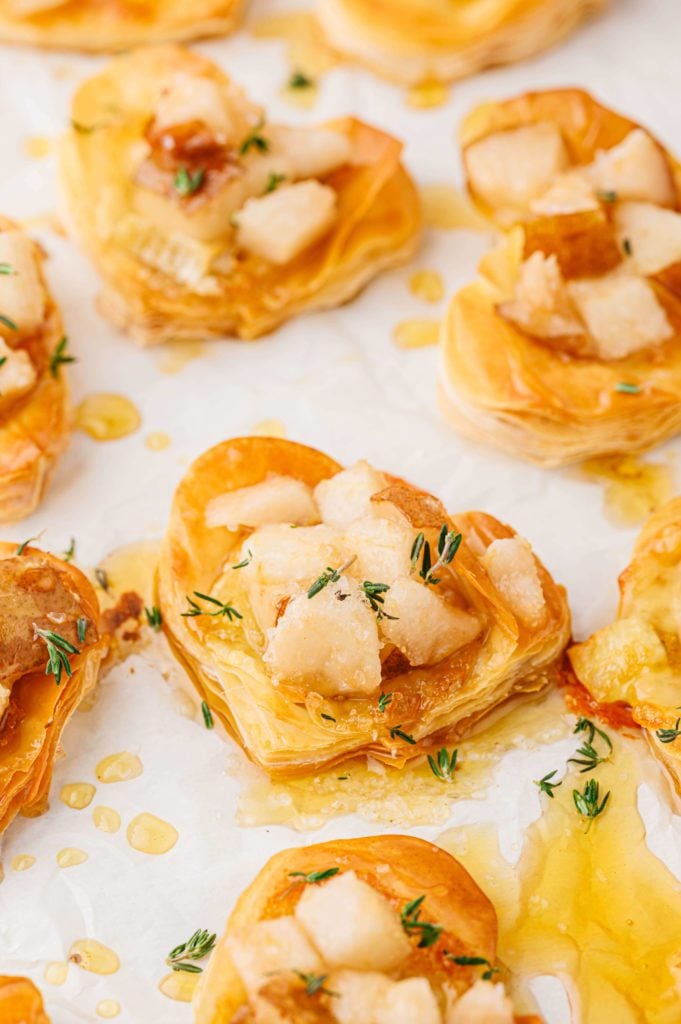 Heart Shaped Pear and Brie Tartlet
