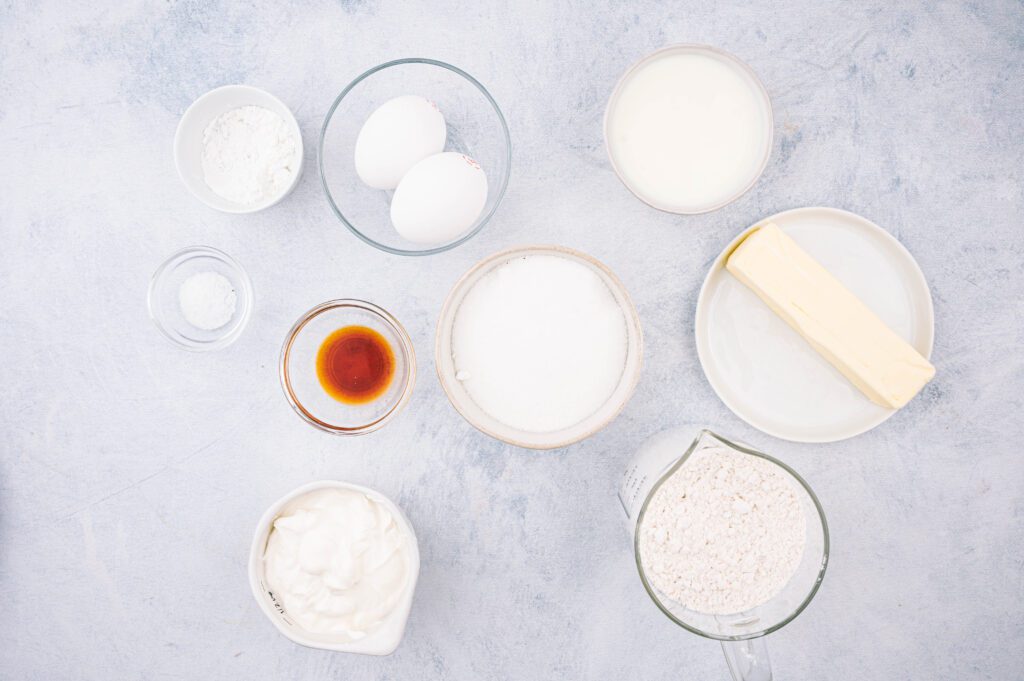 ingredients for peach coffee cake