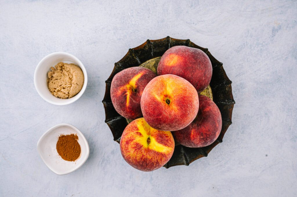 ingredients for peach coffee cake