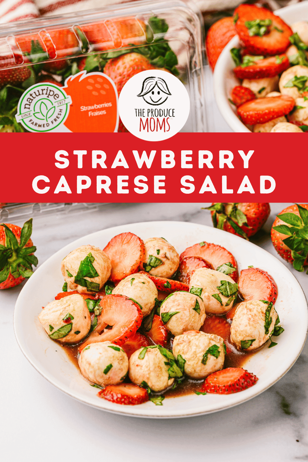 Pinterest Pin Strawberry Caprese