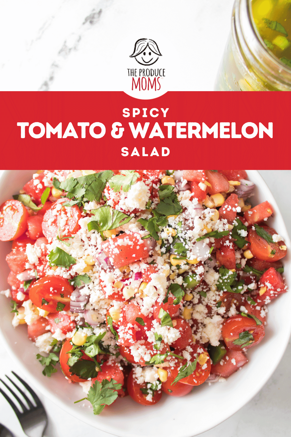 Pinterest Pin Tomato and Watermelon Salad
