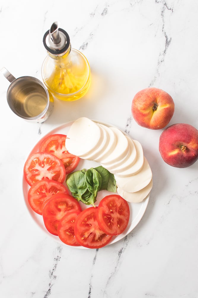 ingredients for peach caprese