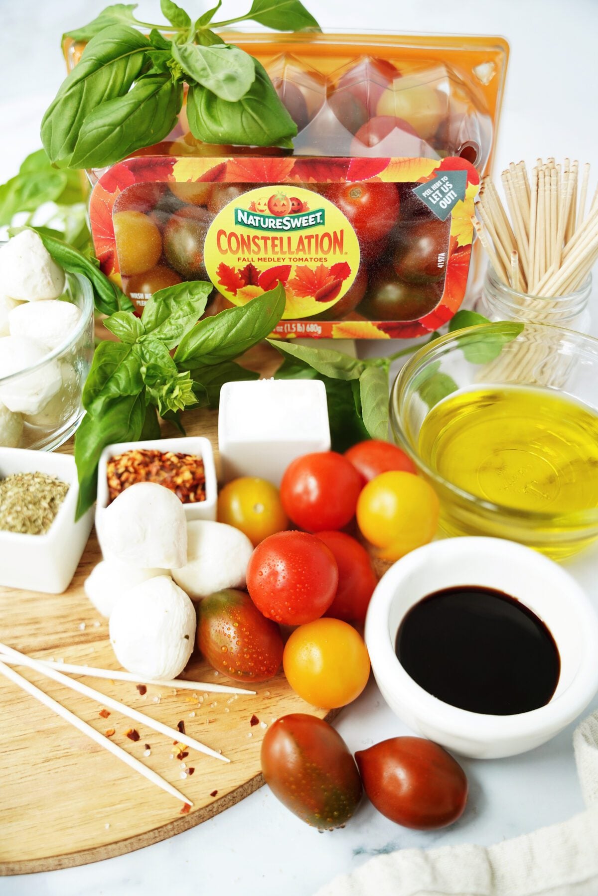 Ingredients for Caprese Skewers