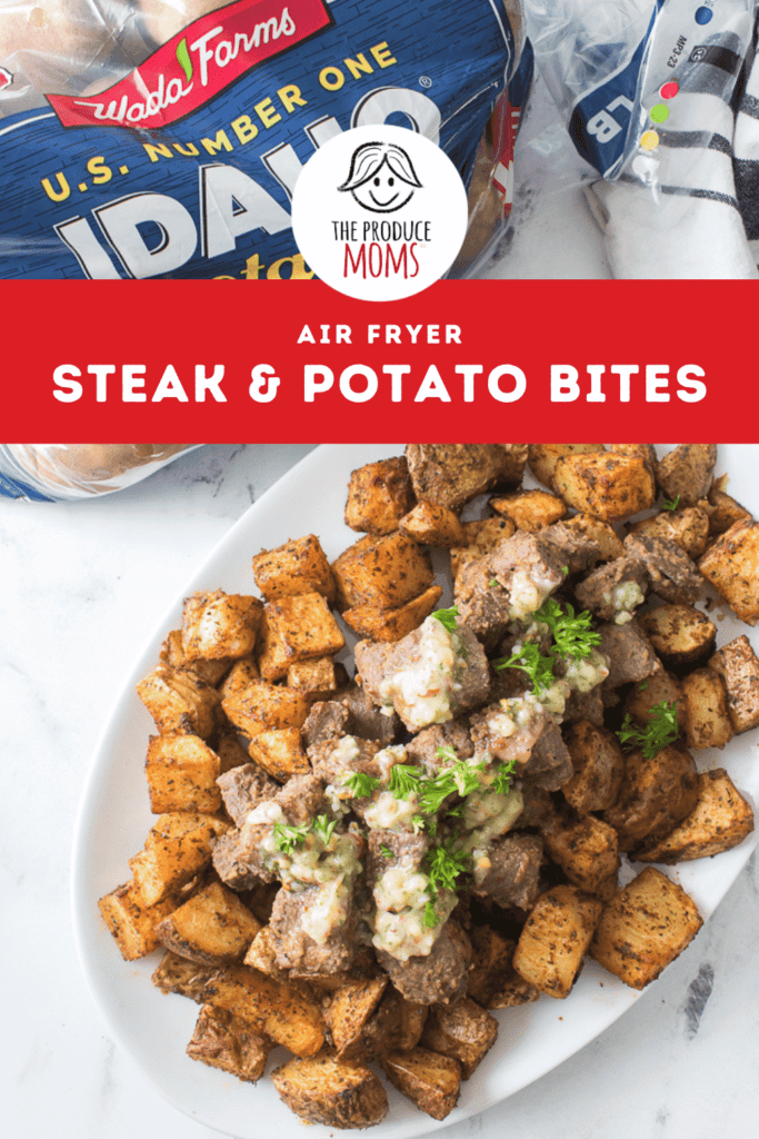 Pinterest Pin Air Fryer Steak adn Potato Bites
