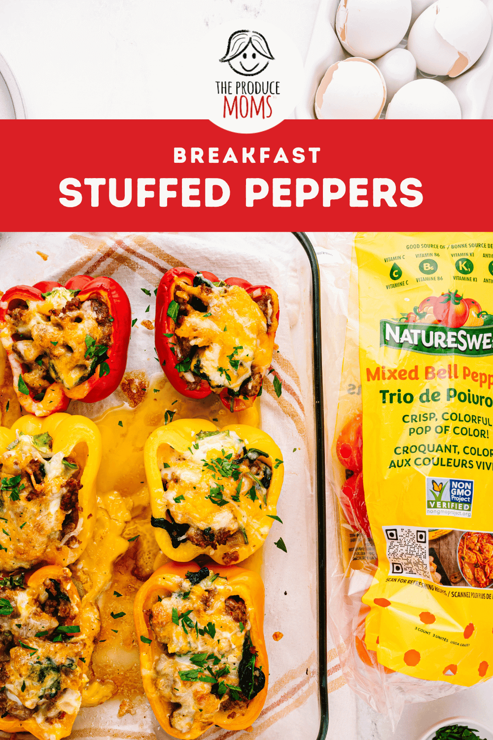 Pinterest Pin Breakfast Stuffed Peppers