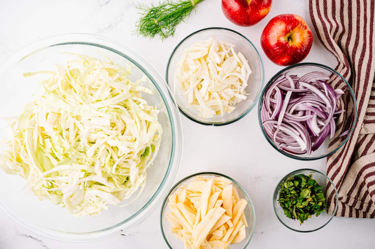 ingredients for apple fennel salad recipe