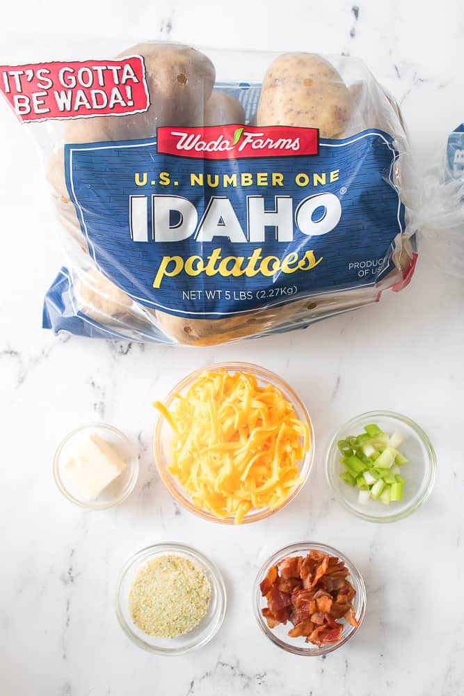 Ingredients for Loaded Potato Skins