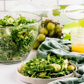 Green salad in a serving bowl.