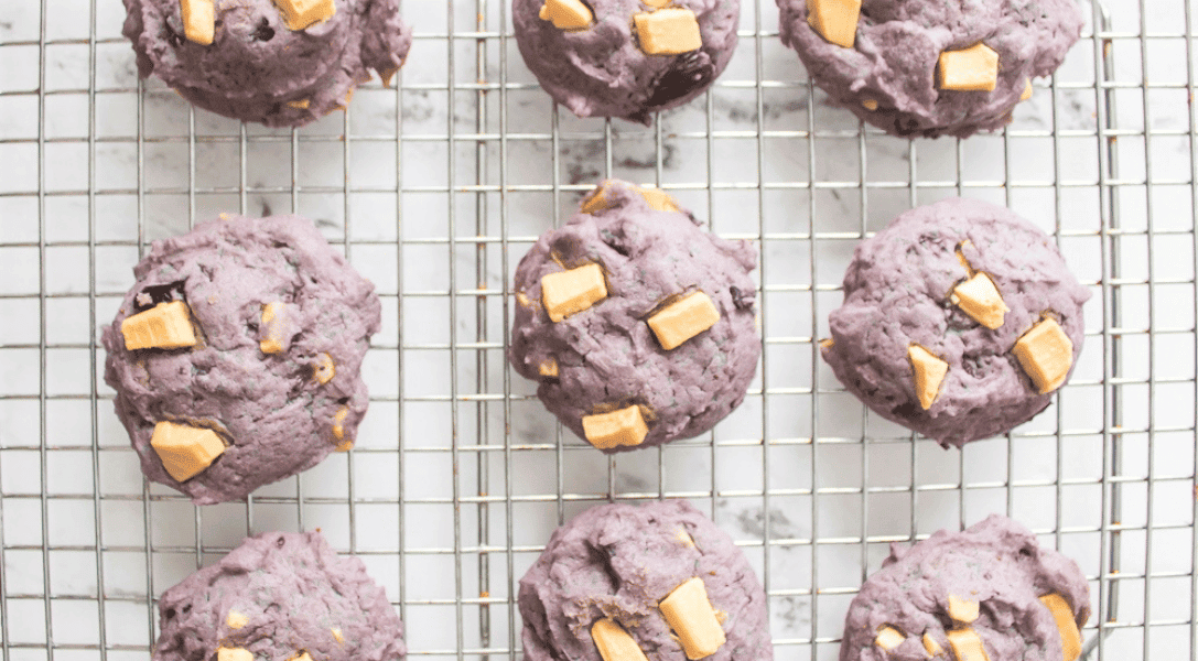 Blueberry Cookies on wire rack