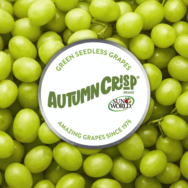 AUTUMNCRISP grapes logo on AUTUMNCRISP grapes