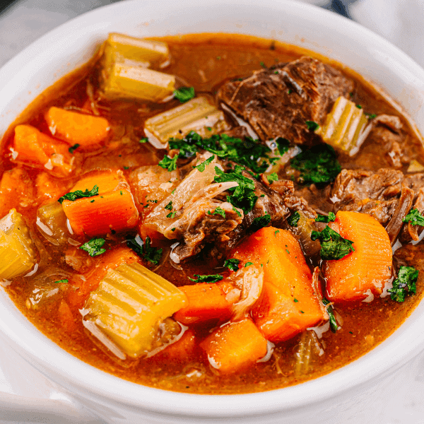 Close up of Instant Pot Beef Stew